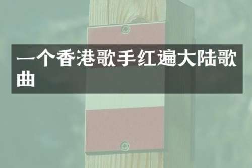 一个香港歌手红遍大陆歌曲