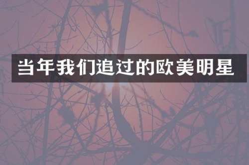 当年我们追过的欧美明星