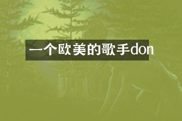 一个欧美的歌手don