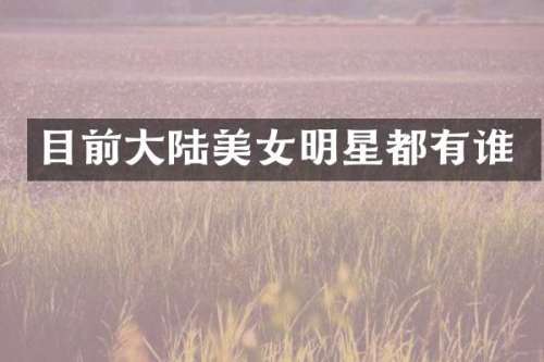 目前大陆明星都有谁