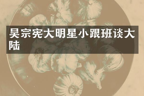 吴宗宪大明星小跟班谈大陆