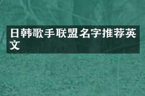 日韩歌手联盟名字推荐英文