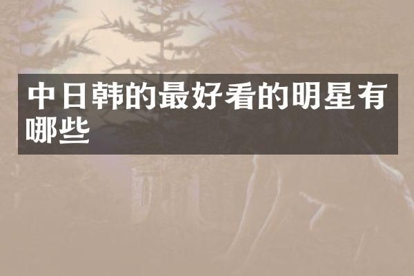 中日韩的最好看的明星有哪些