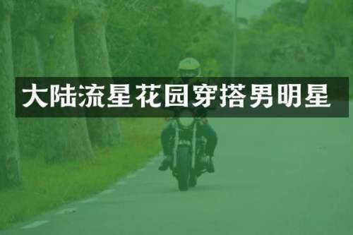 大陆流星花园穿搭男明星