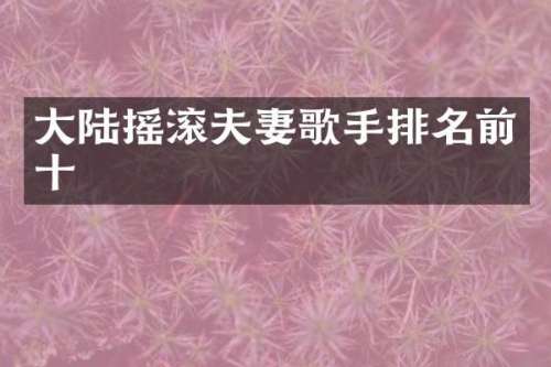 大陆摇滚夫妻歌手排名前十