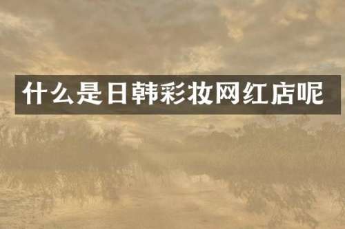 什么是日韩彩妆网红店呢