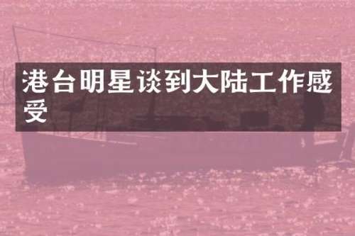 港台明星谈到大陆工作感受