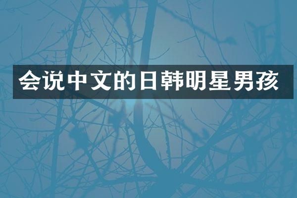 会说中文的日韩明星男孩