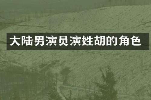 大陆男演员演姓胡的角色