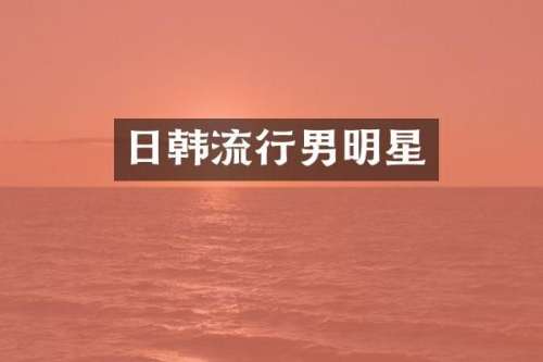 日韩流行男明星