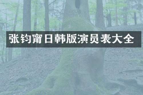 张钧甯日韩版演员表大全