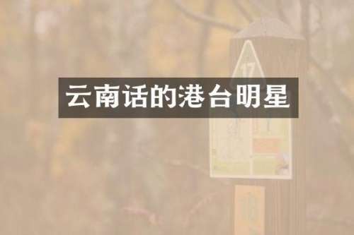云南话的港台明星