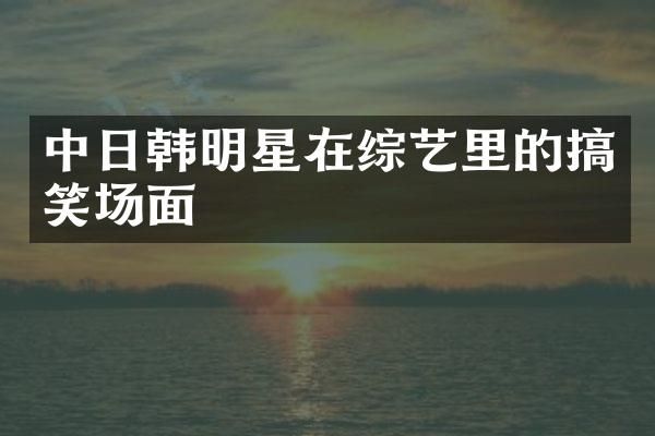 中日韩明星在综艺里的搞笑场面