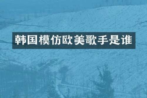韩国模仿欧美歌手是谁