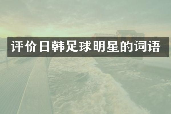 评价日韩足球明星的词语
