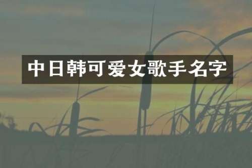中日韩可爱女歌手名字