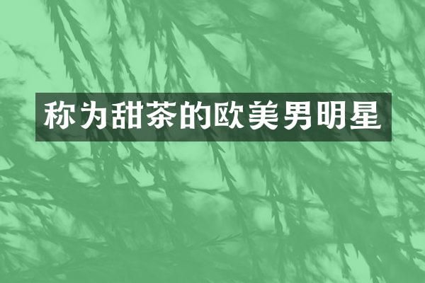 称为甜茶的欧美男明星