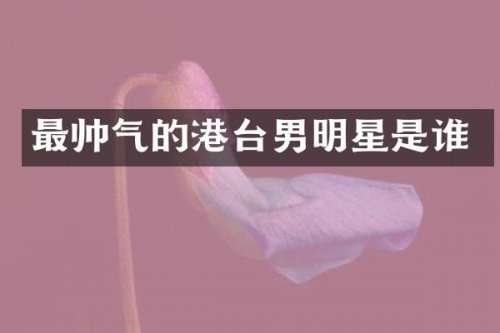 最帅气的港台男明星是谁