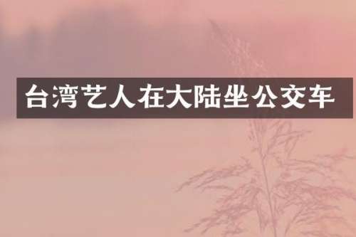 台湾艺人在大陆坐公交车