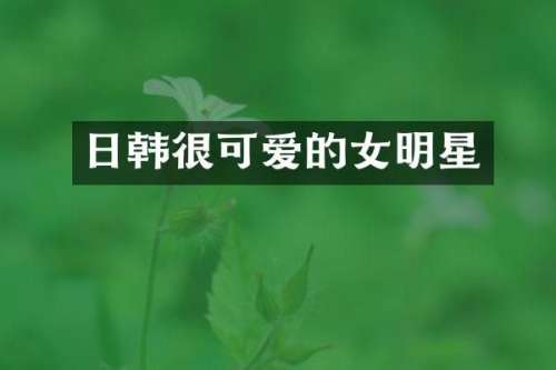 日韩很可爱的女明星