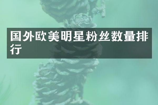 国外欧美明星粉丝数量排行