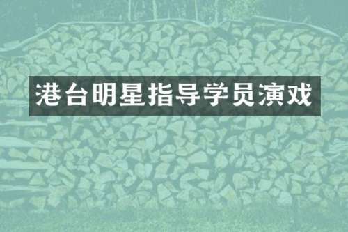 港台明星指导学员演戏