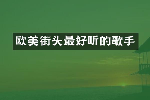欧美街头最好听的歌手