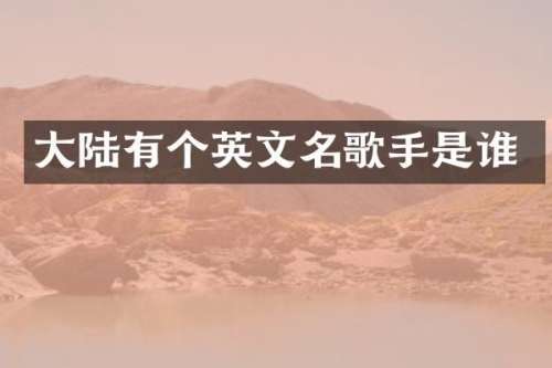 大陆有个英文名歌手是谁