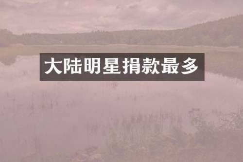 大陆明星捐款最多