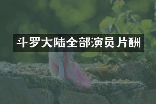 斗罗大陆全部演员片酬