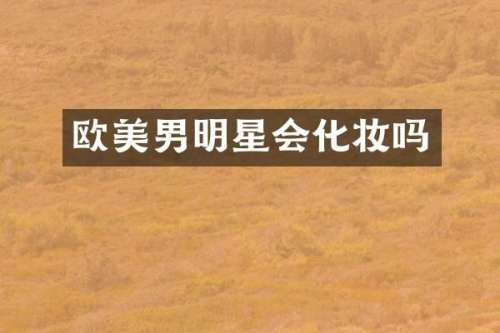 欧美男明星会化妆吗