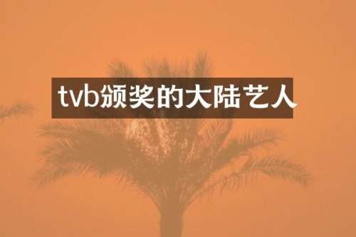 tvb颁奖的大陆艺人