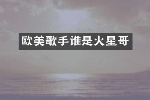 欧美歌手谁是火星哥