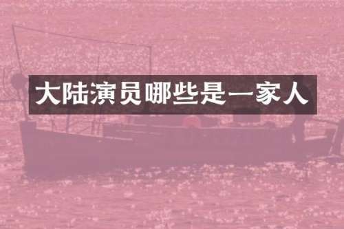 大陆演员哪些是一家人