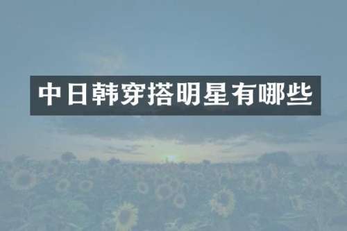 中日韩穿搭明星有哪些