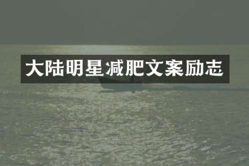 大陆明星减肥文案励志