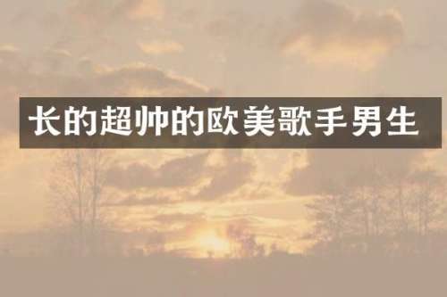 长的超帅的欧美歌手男生