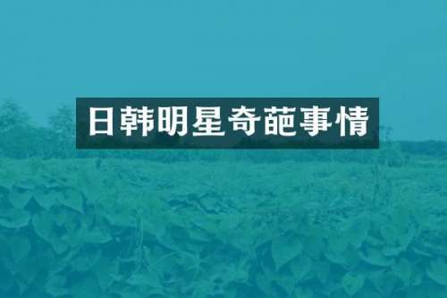 日韩明星奇葩事情