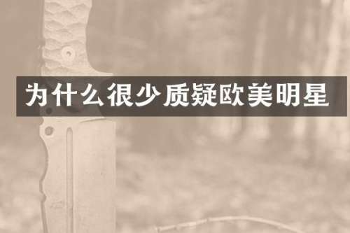 为什么很少质疑欧美明星