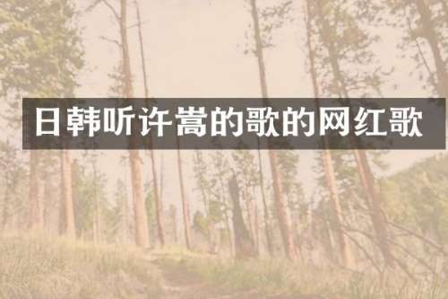 日韩听许嵩的歌的网红歌