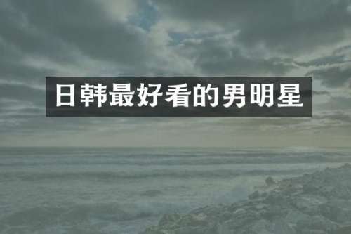 日韩最好看的男明星