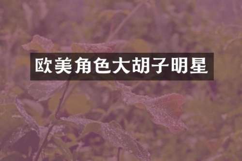 欧美角色大胡子明星