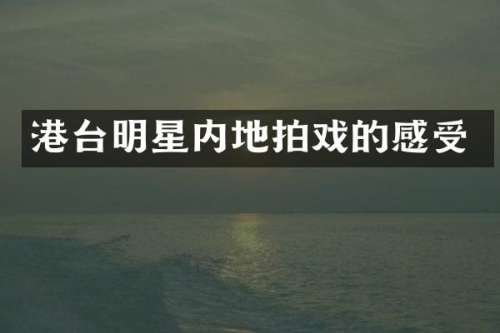 港台明星内地拍戏的感受