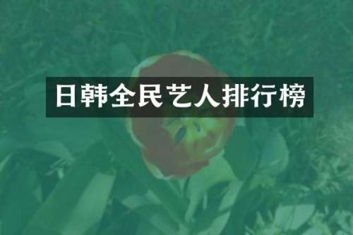 日韩全民艺人排行榜