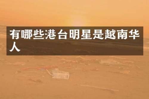 有哪些港台明星是越南华人