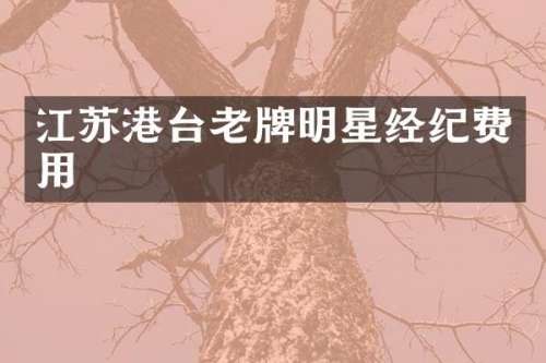 江苏港台老牌明星经纪费用