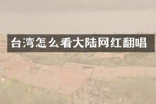 台湾怎么看大陆网红翻唱