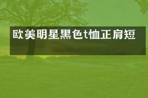 欧美明星黑色t恤正肩短款