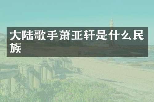 大陆歌手萧亚轩是什么