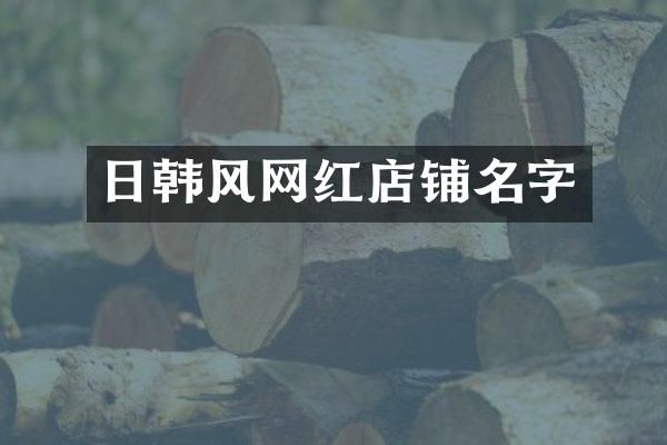 日韩风网红店铺名字
